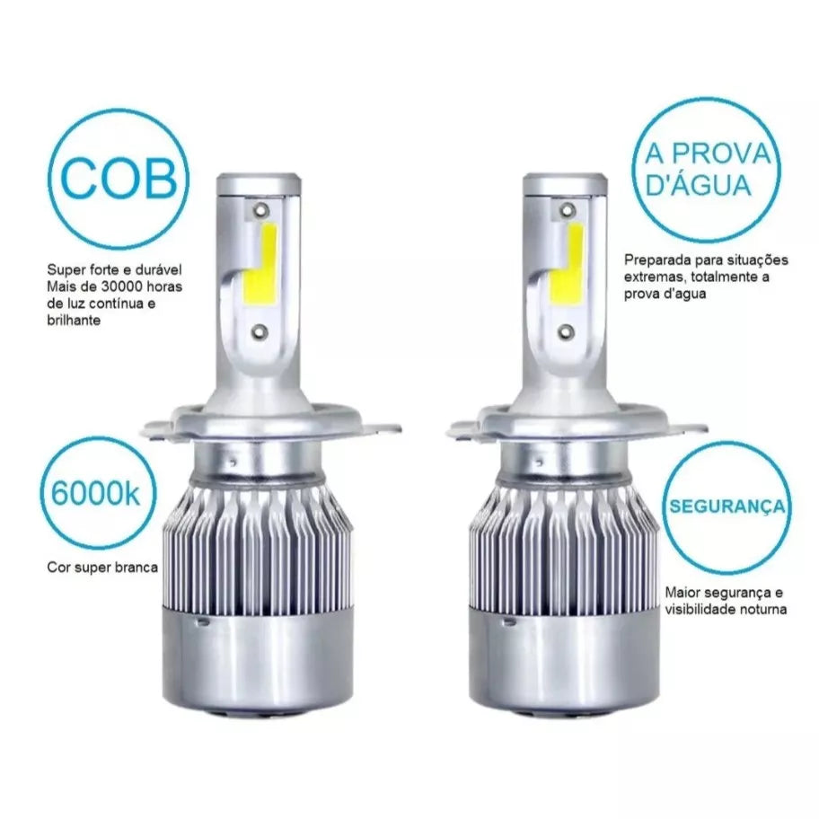 Par Lâmpadas H4 Super Led Top 6000K - C6