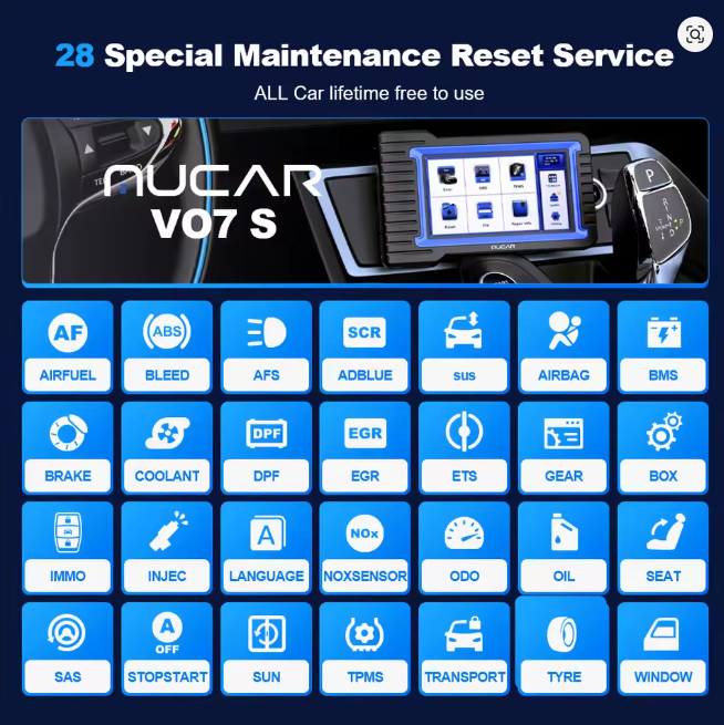 MUCAR VO7S CANFD Ferramenta de digitalização profissional Controle bidirecional ECU Codificação Ferramenta de diagnóstico de carro automático Sistema completo Scanner OBD2