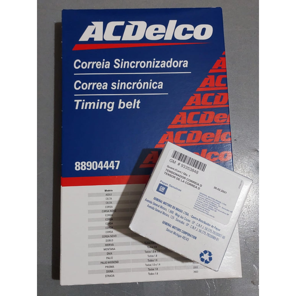 Kit Correia Dentada + Tensor para Motores 8v Original GM - Corsa, Celta, Prisma, Onix, Meriva, Montana