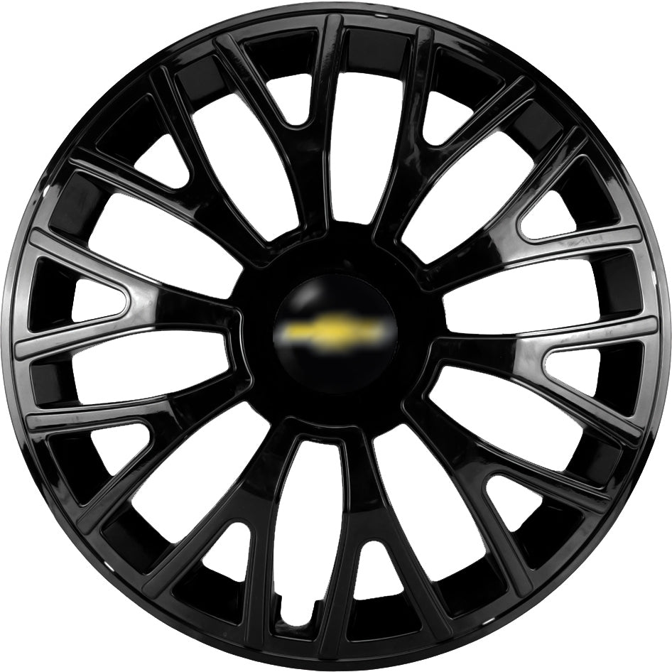 Kit 4 Calotas Esportivas aro 13/14 Preta Brilhante - GM