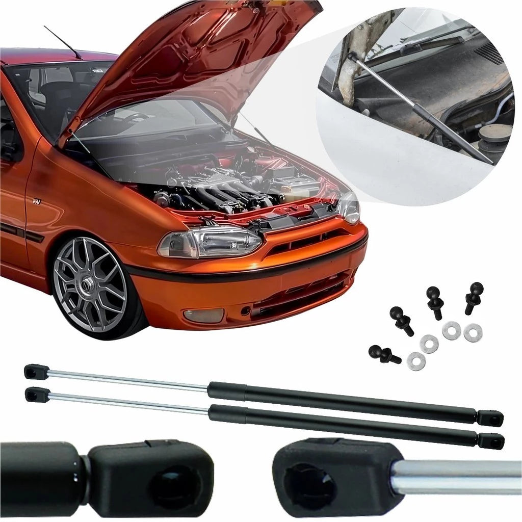 Kit de Adaptação Amortecedor de Capô - Fiat Palio/Siena/Weekend/Strada (G1 - 97 a 2000)