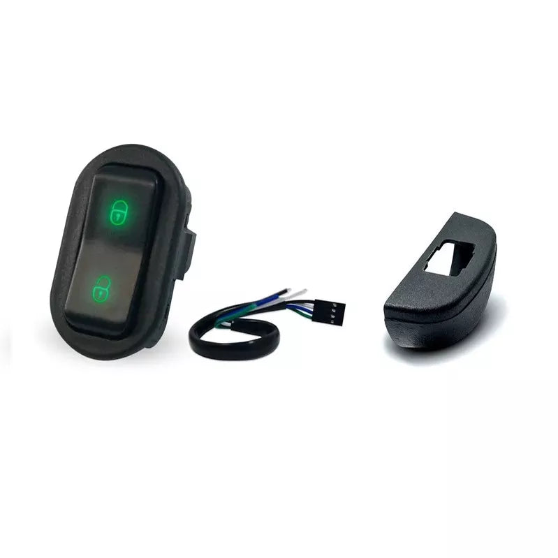 Kit Botão Interruptor Trava Eletrica Universal Com Iluminação, Moldura e Rabicho