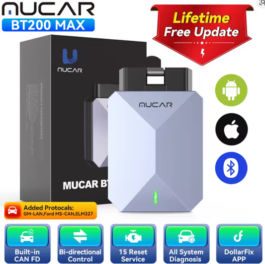 Scanner Bluetooth OBDII MUCAR BT200 MAX - COMPACTO E COMPLETO!