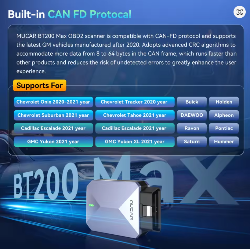 Scanner Bluetooth OBDII MUCAR BT200 MAX - COMPACTO E COMPLETO!