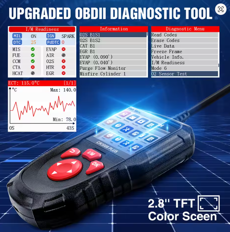 Scanner Bluetooth OBDII LAUNCH CR3008 PLUS - A SOLUÇÃO PARA SEU CARRO!