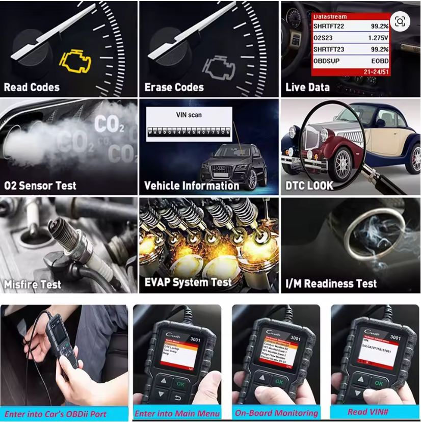 Scanner Bluetooth OBDII LAUNCH CR3001 - BARATO E COMPLETINHO!