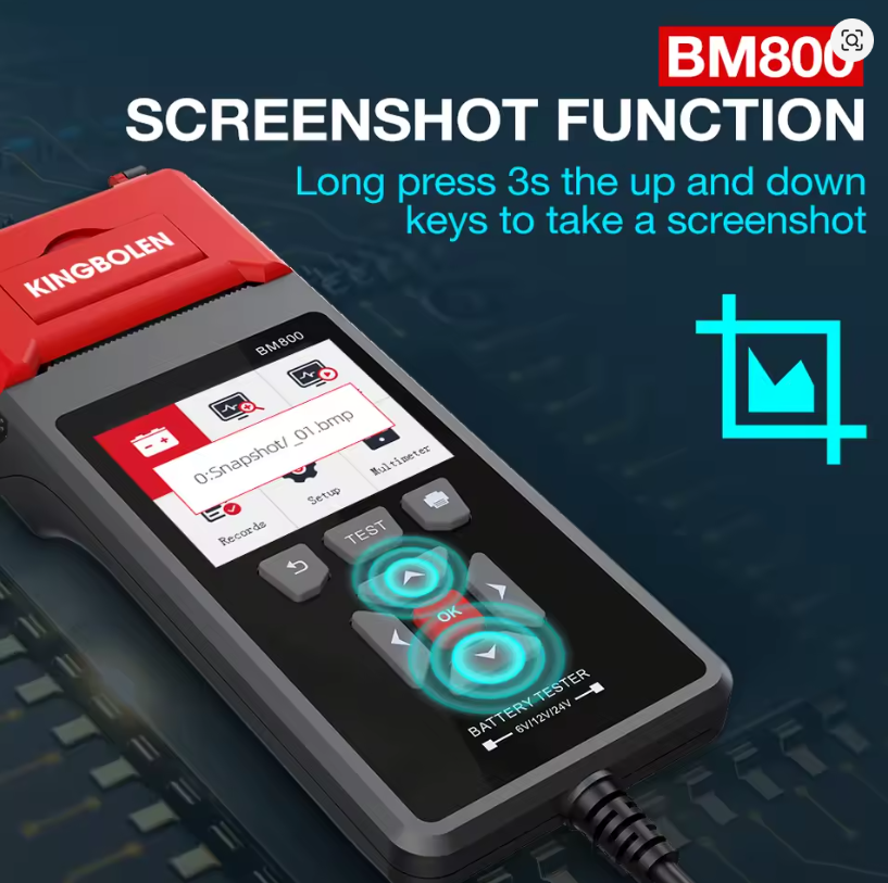Scanner de Bateria e Teste de Alternador KINGBOLEN BM800