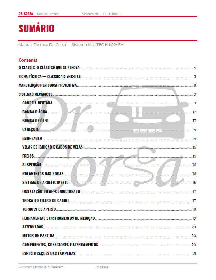 E-Book Dr. Corsa: Chevrolet Classic e Similares - Manual Técnico de Injeção Eletrônica, Testes e Códigos de Falha