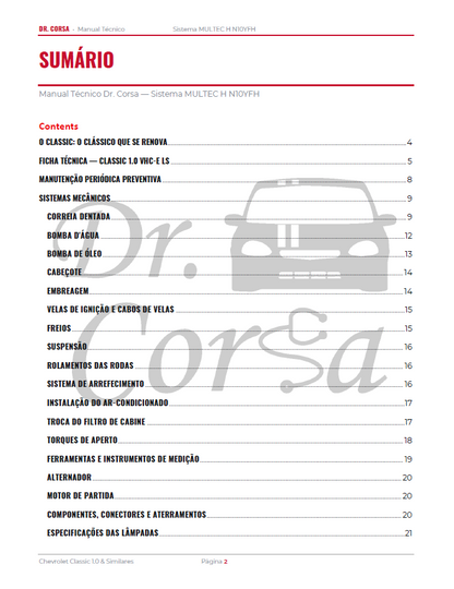 E-Book Dr. Corsa: Chevrolet Classic e Similares - Manual Técnico de Injeção Eletrônica, Testes e Códigos de Falha