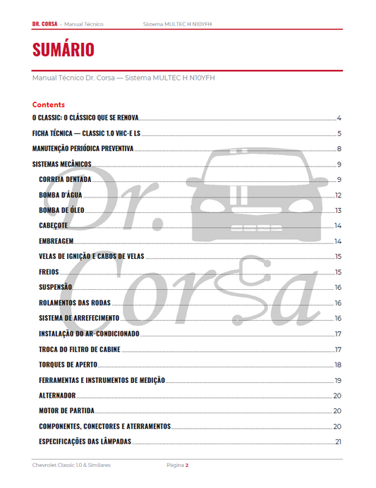E-Book Dr. Corsa: Chevrolet Classic e Similares - Manual Técnico de Injeção Eletrônica, Testes e Códigos de Falha