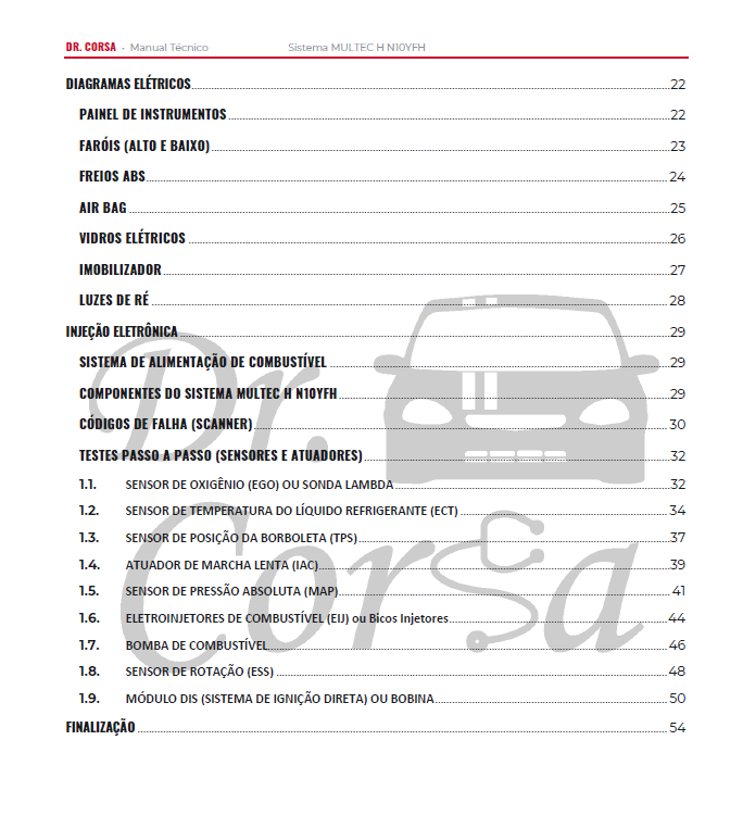 E-Book Dr. Corsa: Chevrolet Classic e Similares - Manual Técnico de Injeção Eletrônica, Testes e Códigos de Falha