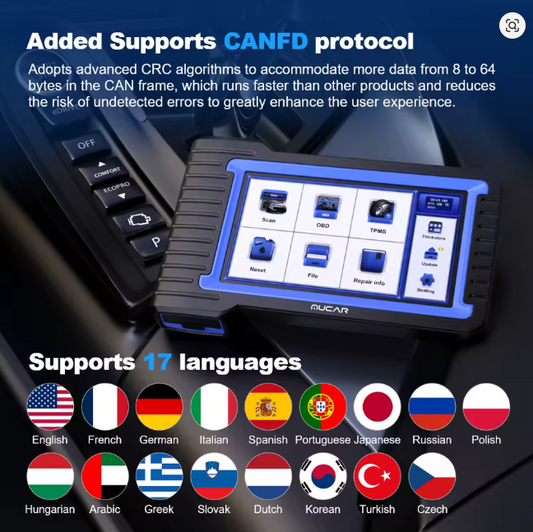 MUCAR VO7S CANFD Ferramenta de digitalização profissional Controle bidirecional ECU Codificação Ferramenta de diagnóstico de carro automático Sistema completo Scanner OBD2