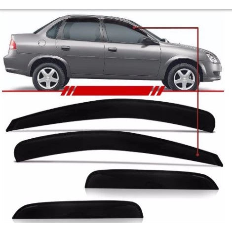 Calha de Chuva Defletor Slim Corsa Wind, Hatch, Wagon, Sedan e Classic 1994 a 2016