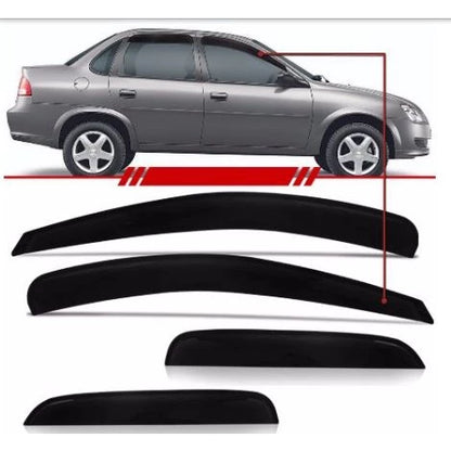 Calha de Chuva Defletor Slim Corsa Wind, Hatch, Wagon, Sedan e Classic 1994 a 2016