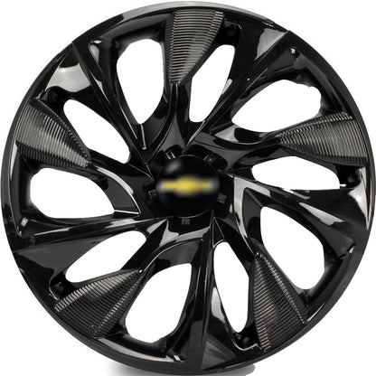 Kit 4 Calotas Esportivas aro 13/14 Preta Brilhante - GM