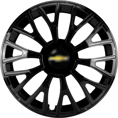 Kit 4 Calotas Esportivas aro 13/14 Preta Brilhante - GM