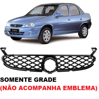 Grade Colmeia Corsa 2000/2010 Preto + Emblema Dourado