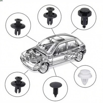100 Pcs Kit Fixador Automático Clipe Mista Push Pino Retentor Rebite Para Porta Painel Carro