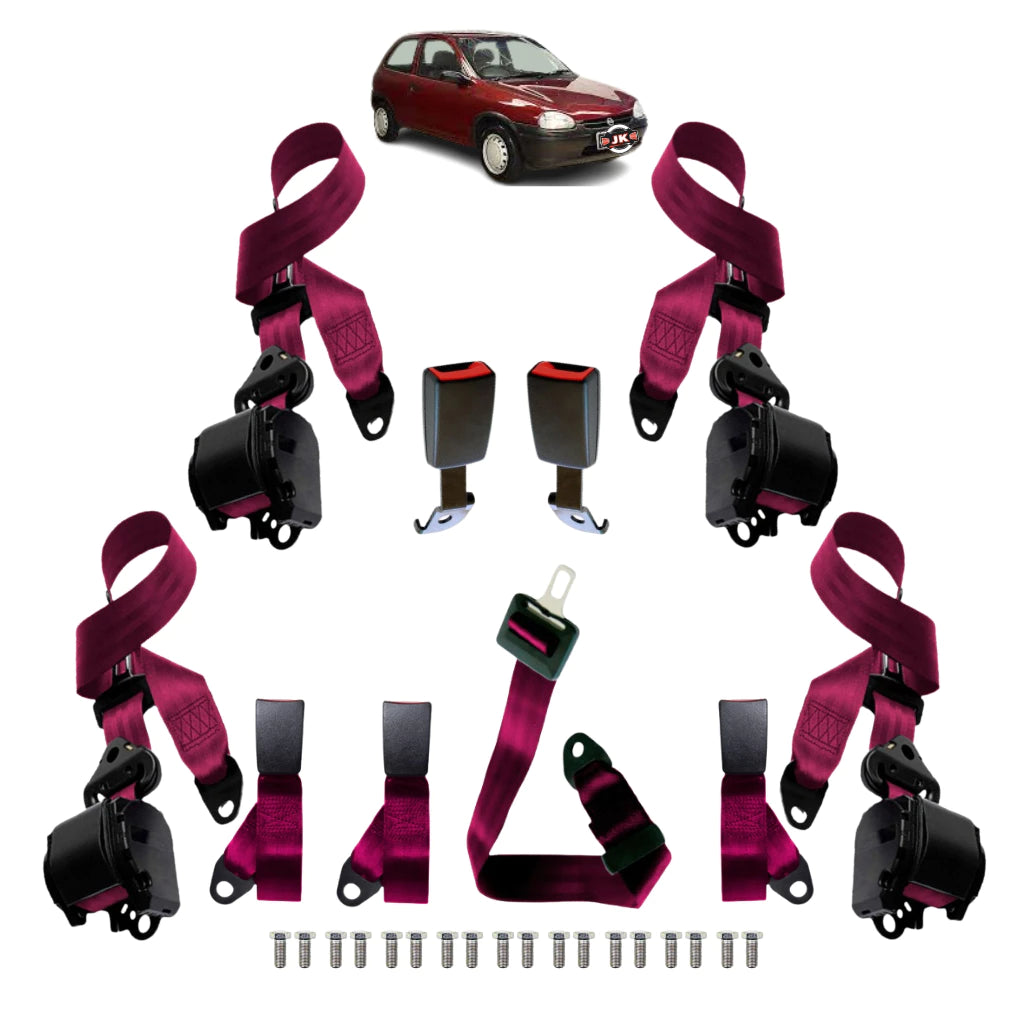 Kit 5 Cinto Segurança 2 Retratil 3 Abdominal Corsa Wind GM