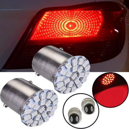 Par de Lâmpadas 2 Polos lanterna traseira Freio Vermelha 22 Leds 12v