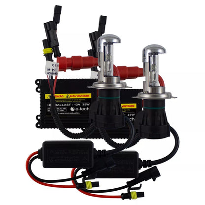 Kit Completo Bi-Xenon H4-3 8000k (Farol Alto e Baixo)