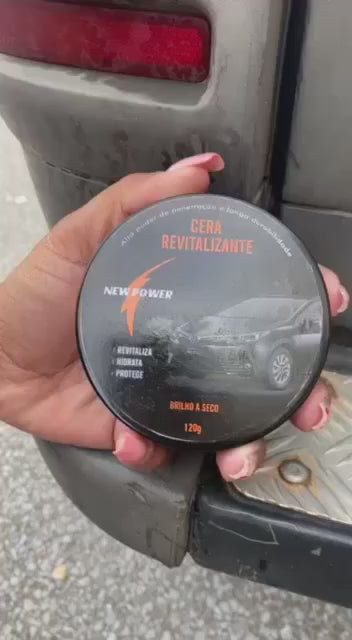Kit Cera Revitalizante para Plástico, couro, para-choque, vinil + Espuma de Aplicação