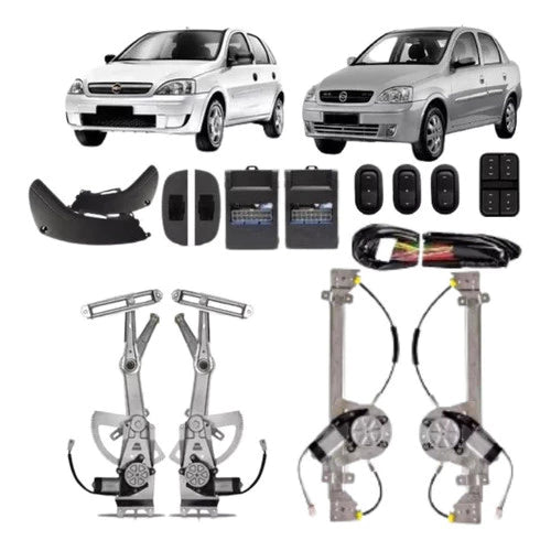 Kit Vidro Eletrico Corsa Frente Montana 4 Portas completo Inteligente