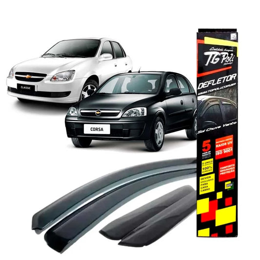 Calha de Chuva Defletor Slim Corsa Wind, Hatch, Wagon, Sedan e Classic 1994 a 2016