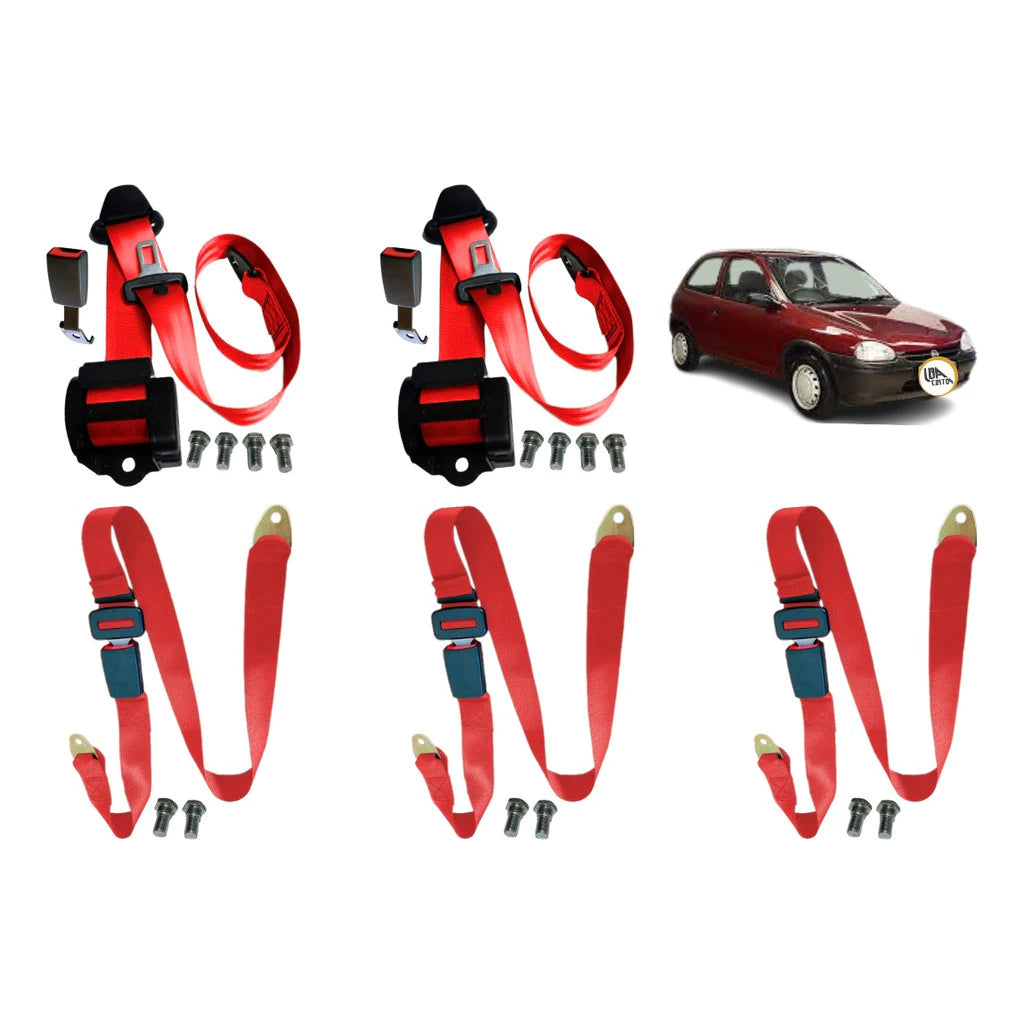Kit 5 Cinto Segurança 2 Retratil 3 Abdominal Corsa Wind GM