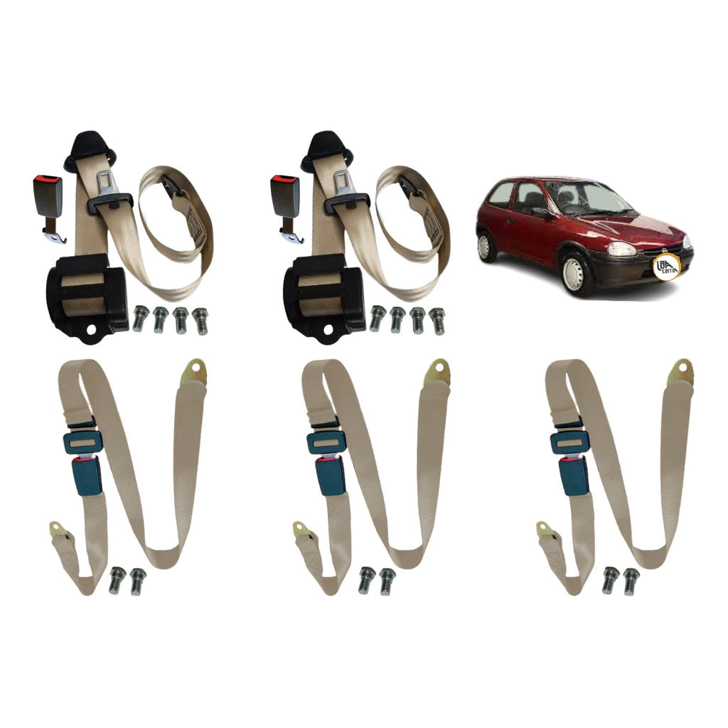 Kit 5 Cinto Segurança 2 Retratil 3 Abdominal Corsa Wind GM