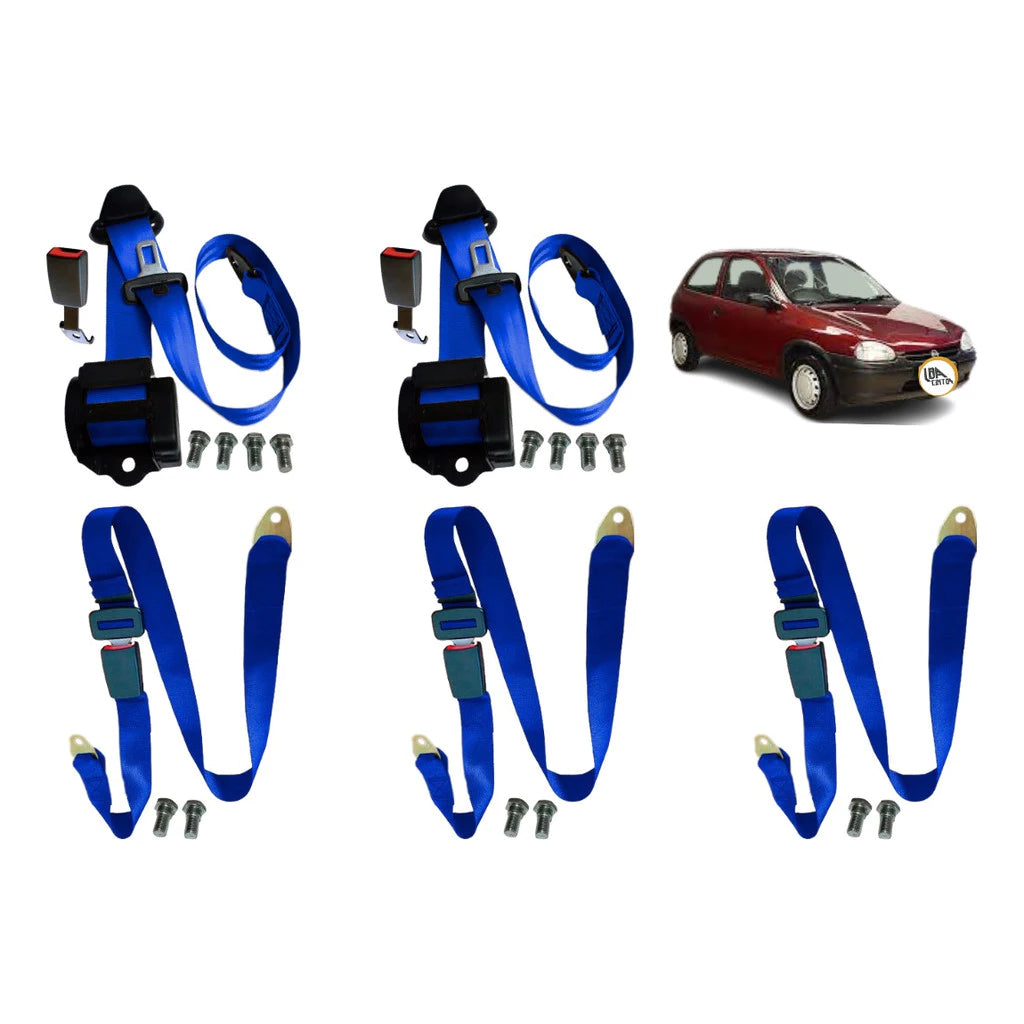 Kit 5 Cinto Segurança 2 Retratil 3 Abdominal Corsa Wind GM